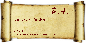 Parczek Andor névjegykártya