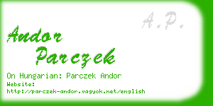 andor parczek business card